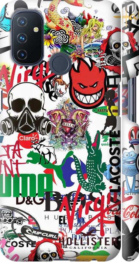 Чехол на OnePlus Nord N100 Many different logos (4022m-2130-42517)