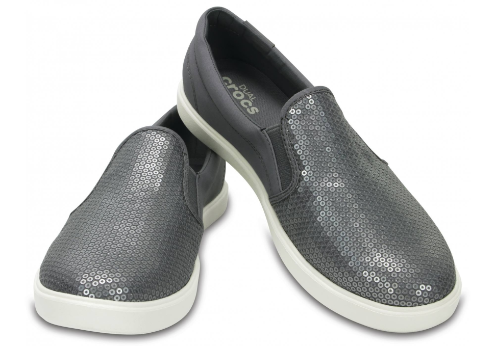 Сабо жіночі сліпони Crocs CitiLane Sequin р. 41 Сріблястий