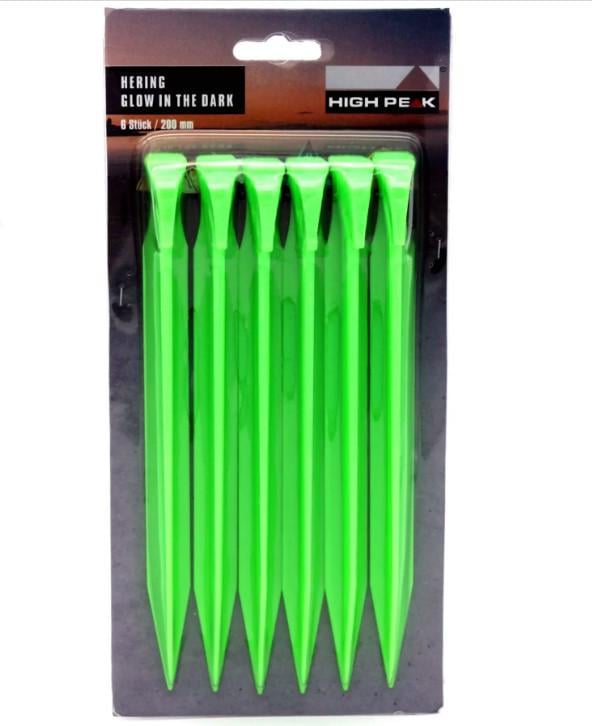 Колышки High Peak Glow in the Dark ABS Peg 20 см 6 шт. Luminous Green (42202)