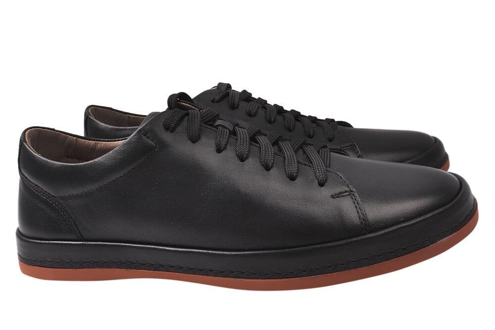 Кеды мужские Davis из кожи на низком ходу на шнуровке р. 40 Черный (116-21DTC)