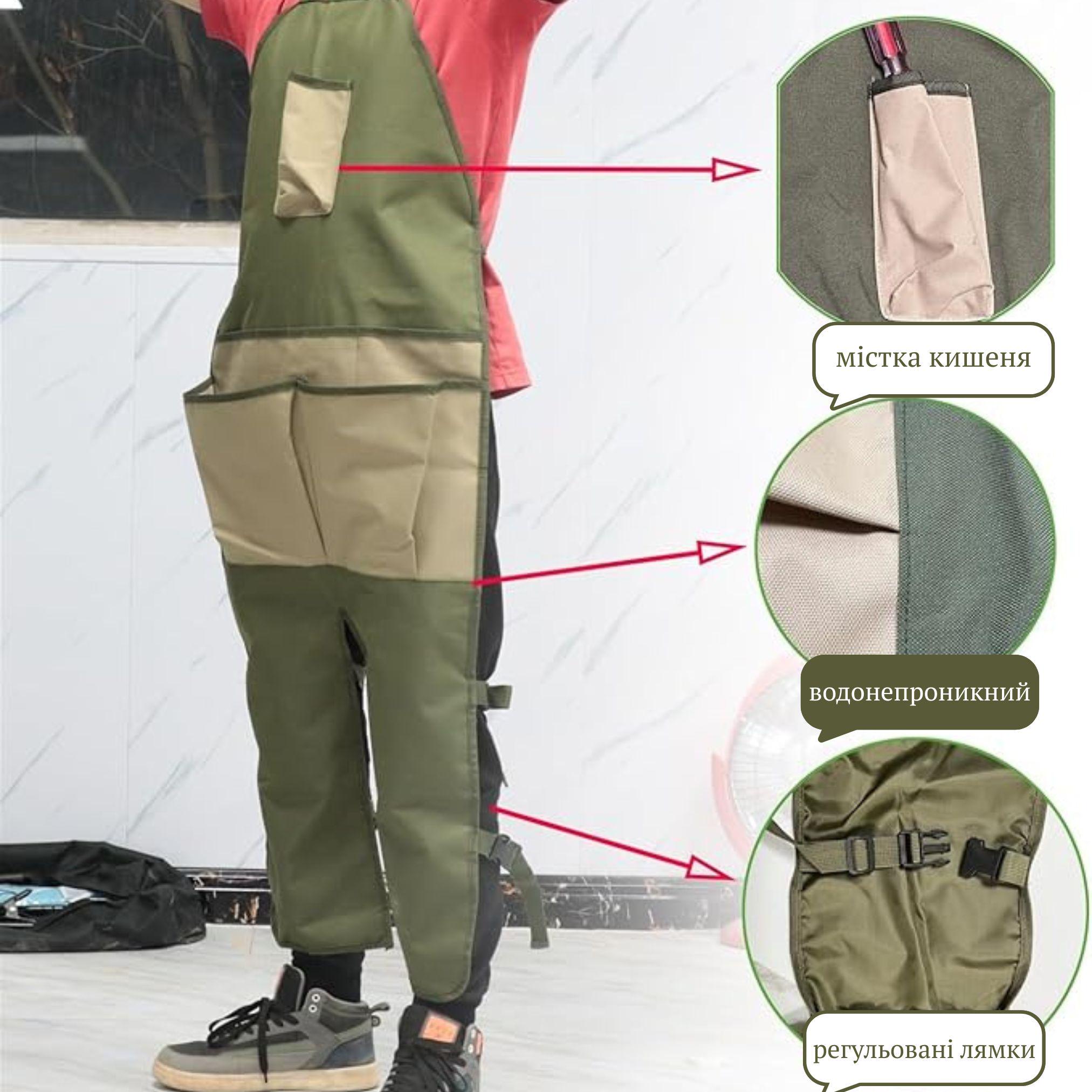 Довгий садовий фартух для саду та городу (SADFAR-GRN-1325) - фото 5