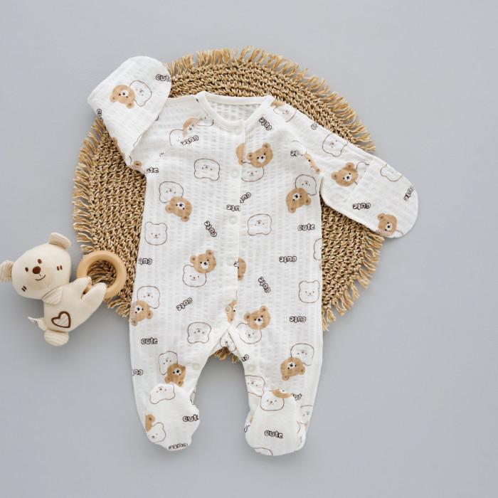 Человечек RoyalBaby Мишки Cute интерлок р. 56 Молочный (144290-19354)