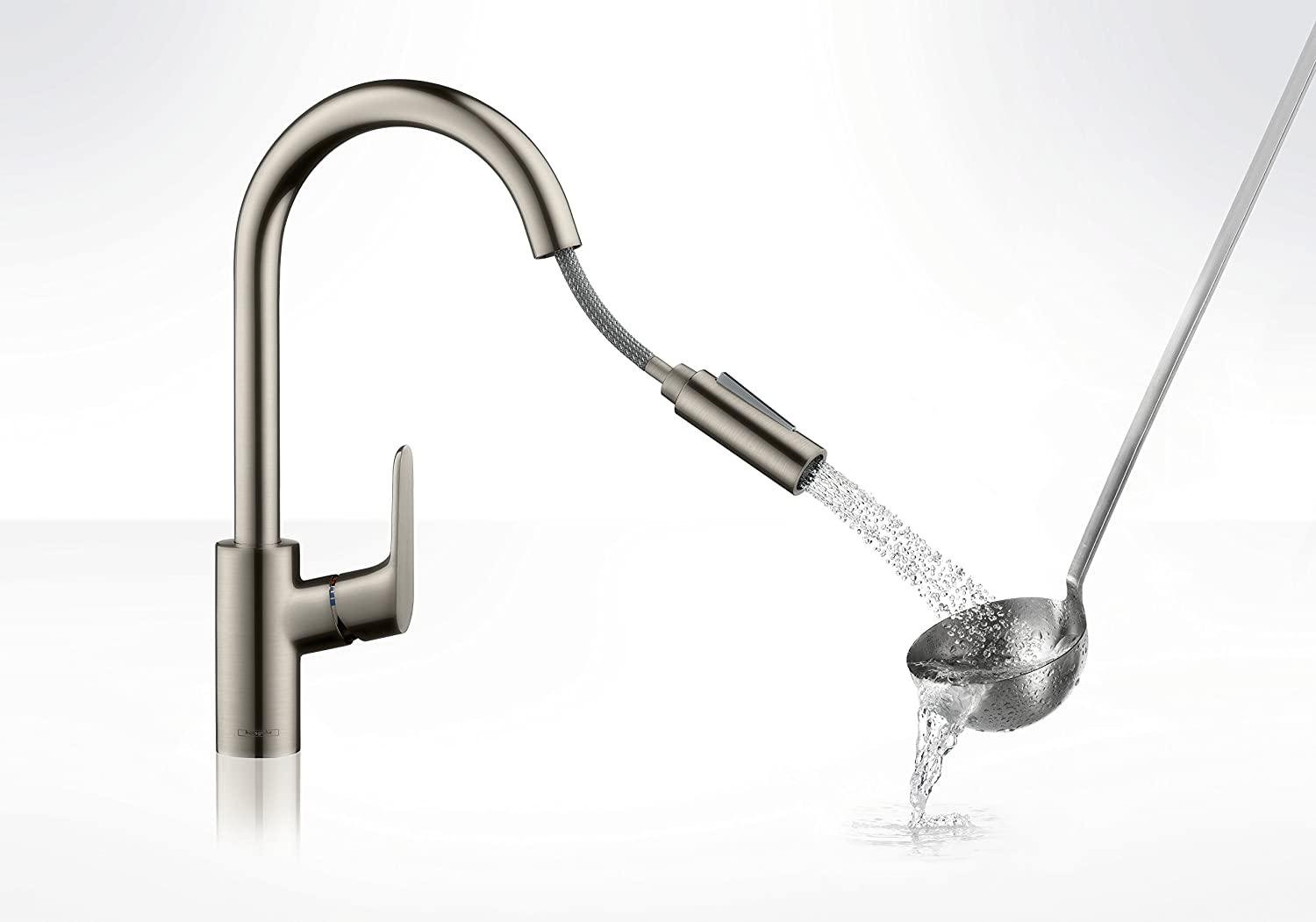 Змішувач для кухні Hansgrohe Focus M41 31815800 із висувною лійкою Сатин (111792) - фото 4