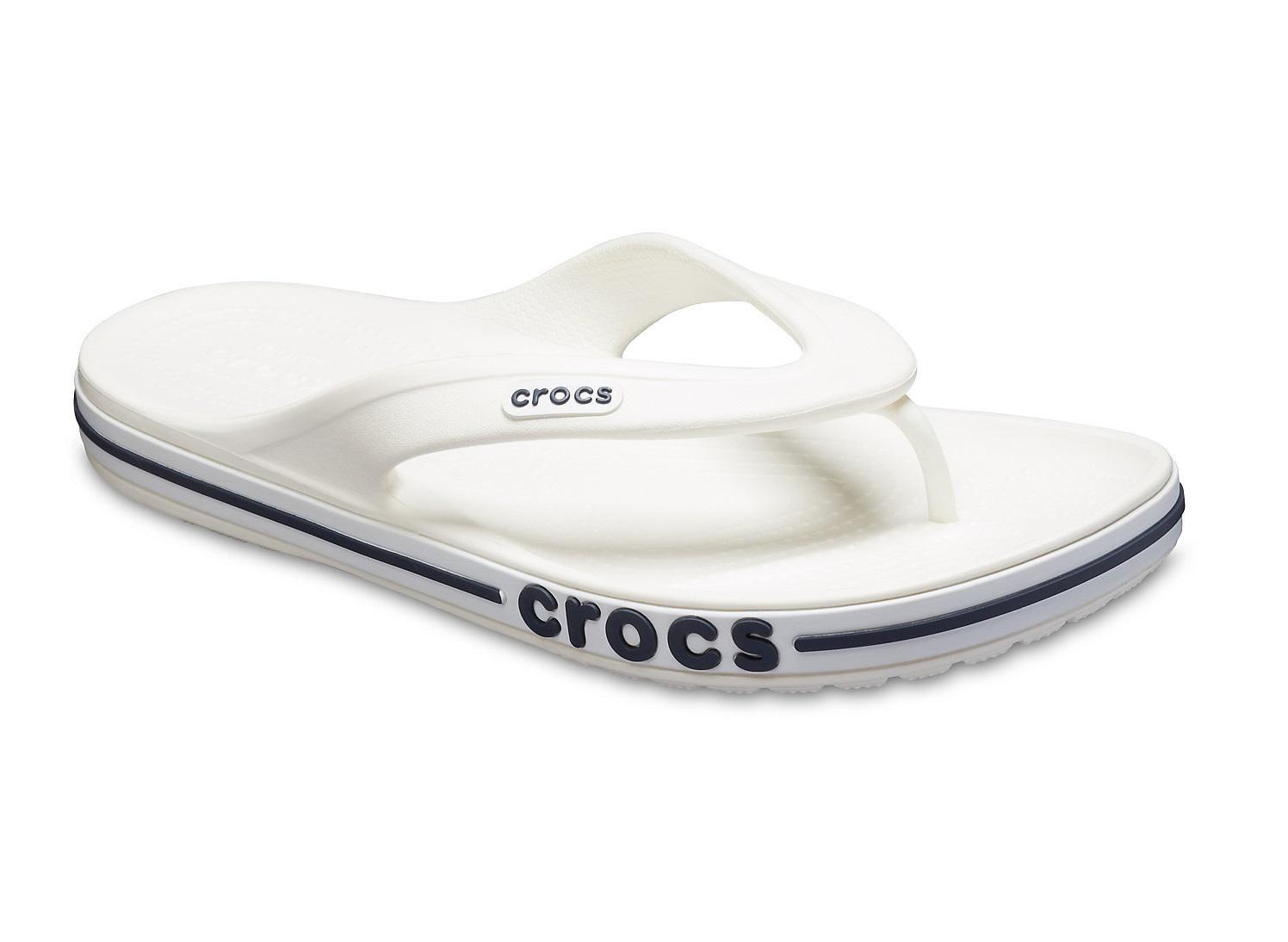 В'єтнамки Crocs Bayaband Flip M8W10 р. 40 26,5 см White/Navy (205393-W) - фото 2