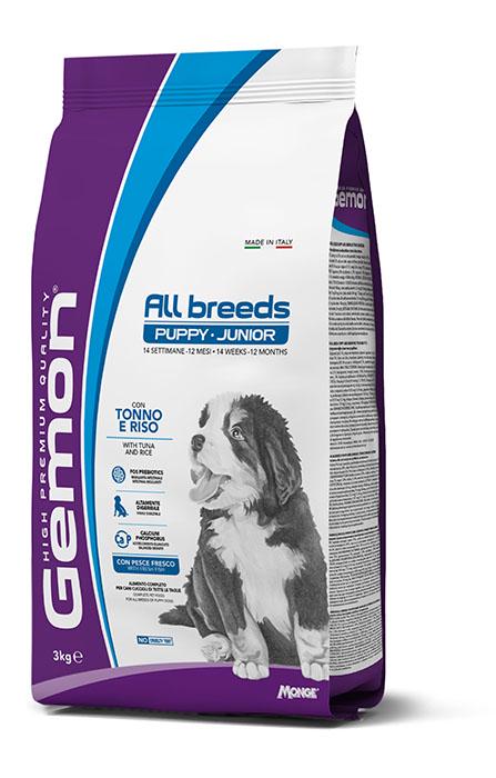 Корм сухой для щенков GEMON Dog All Breeds Puppy&Junior Tuna&Rice 3 кг (24390107)