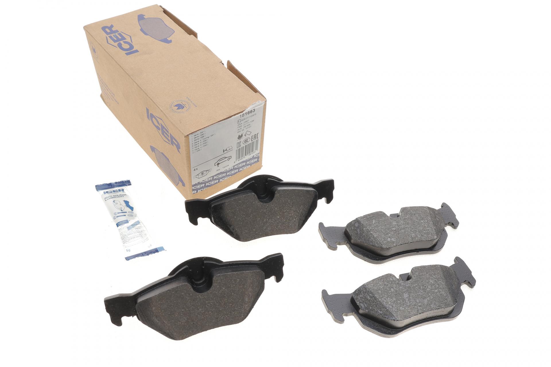 Колодки тормозные задние ICER BMW 1 E81-82/E87-88/3 E90-93 04-13/X1 E84 09-15 (181663)