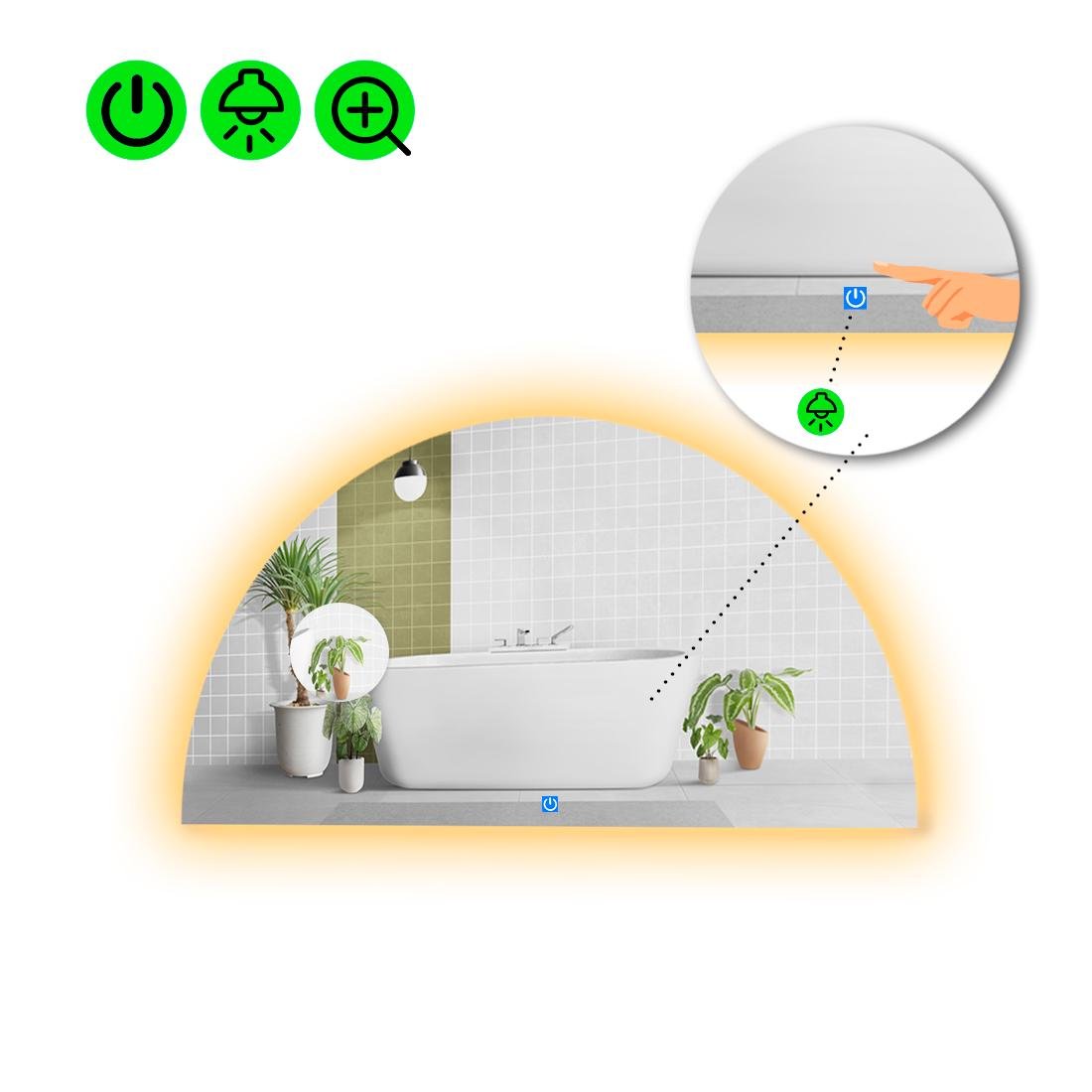 Дзеркало з LED підсвіткою Cerhio 2 80x40 см і (8738182)