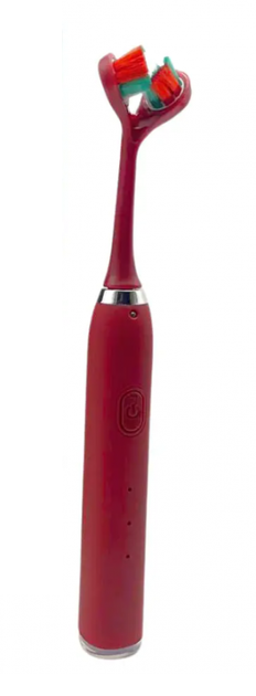 Электрическая ультразвуковая зубная щетка Tooth Brush на 3 режима с двойной головкой Красный - фото 3 Электрическая ультразвуковая зубная щетка Tooth Brush на 3 режима с двойной головкой Красный - фото 3