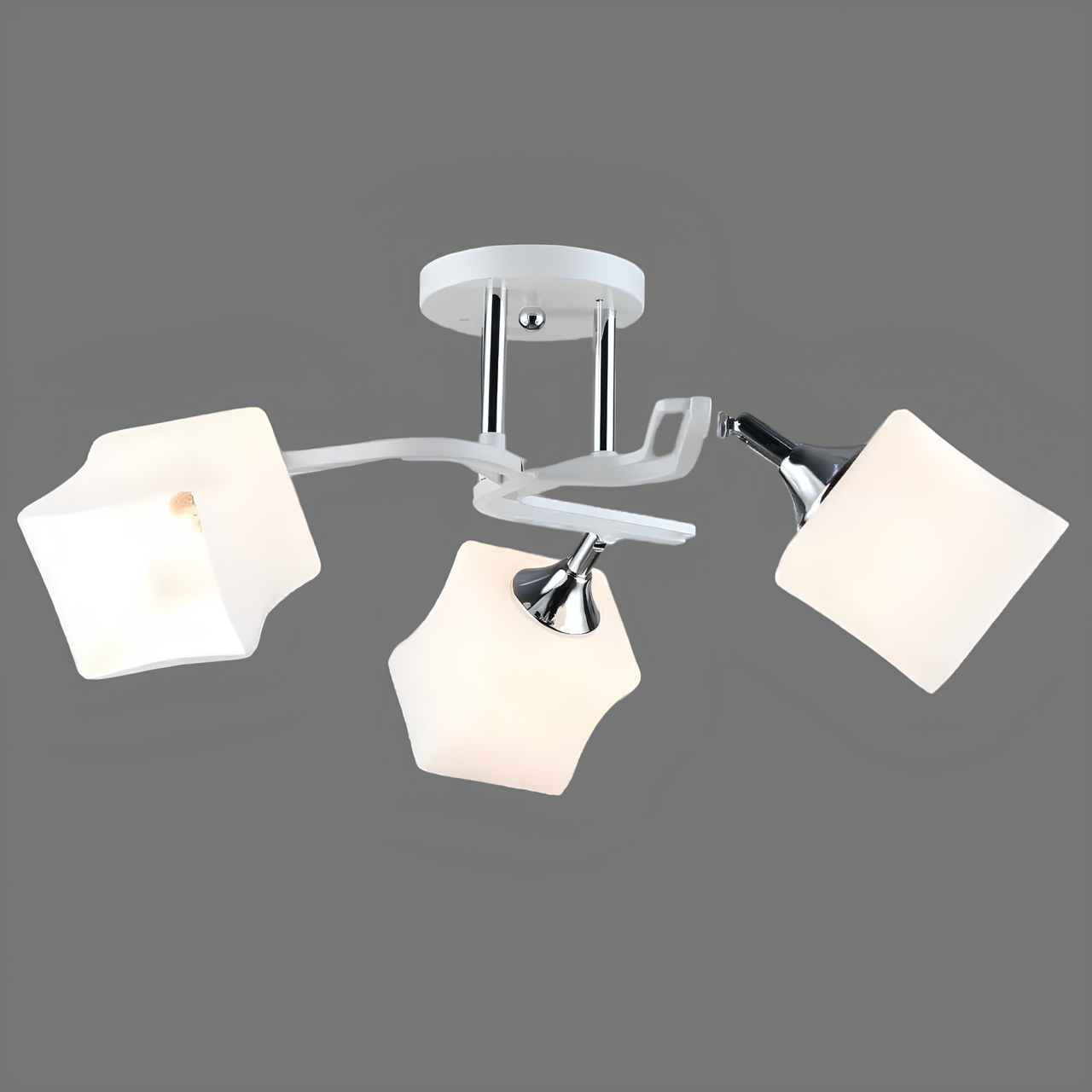 Люстра Svet с тремя поворотными плафонами под лампы Е27 Белый (SR-N5069/3 WT+CR)