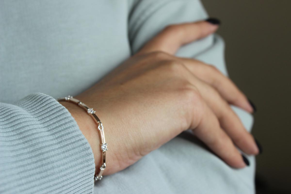 Срібний браслет з золотом Евелін (8317.Щ) - фото 9