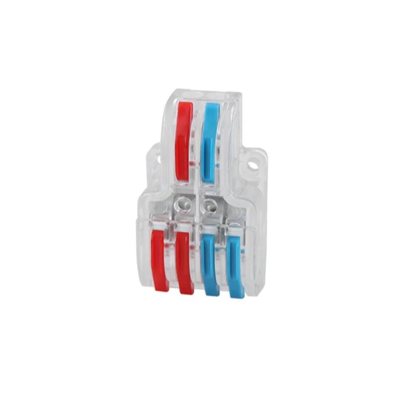 Клемма разветвляющая Tactix 0,08-4 мм2 35А 1-2+1-2 одинарная 40х23,5х14,5 мм крепеж 3,1 мм Разноцветный (LT-422T)