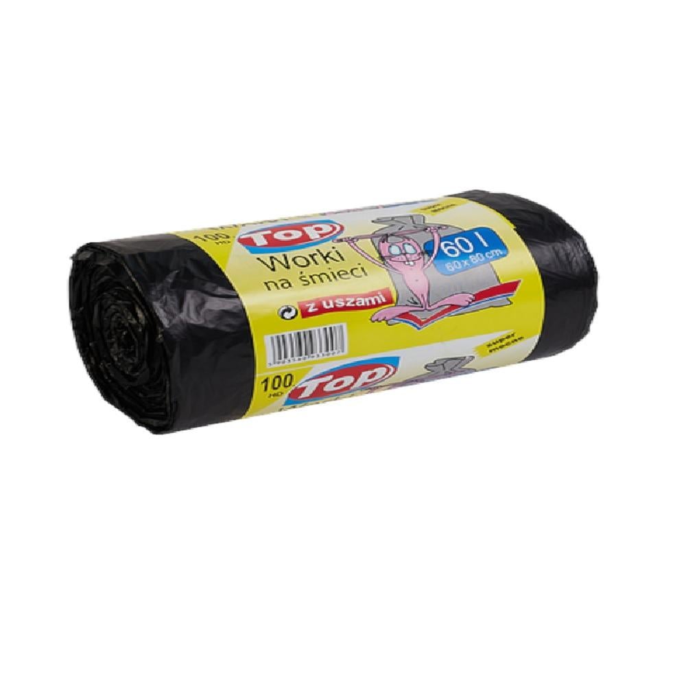 Пакети для сміття HOME з ручками суперміцні TOP PACK 60 л 100 шт. 60х80 см (TP4-205-3)