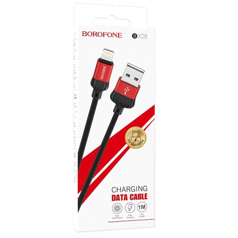 Дата кабель Borofone BX28 Dignity USB to Lightning 1 м Red/Black - фото 5