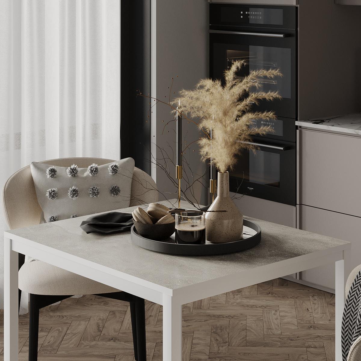 Обеденный стол Brevity Loft mini 670х750х670 мм Ателье светлый/Белый металл (GATB03040000010) - фото 3 Обеденный стол Brevity Loft mini 670х750х670 мм Ателье светлый/Белый металл (GATB03040000010) - фото 3