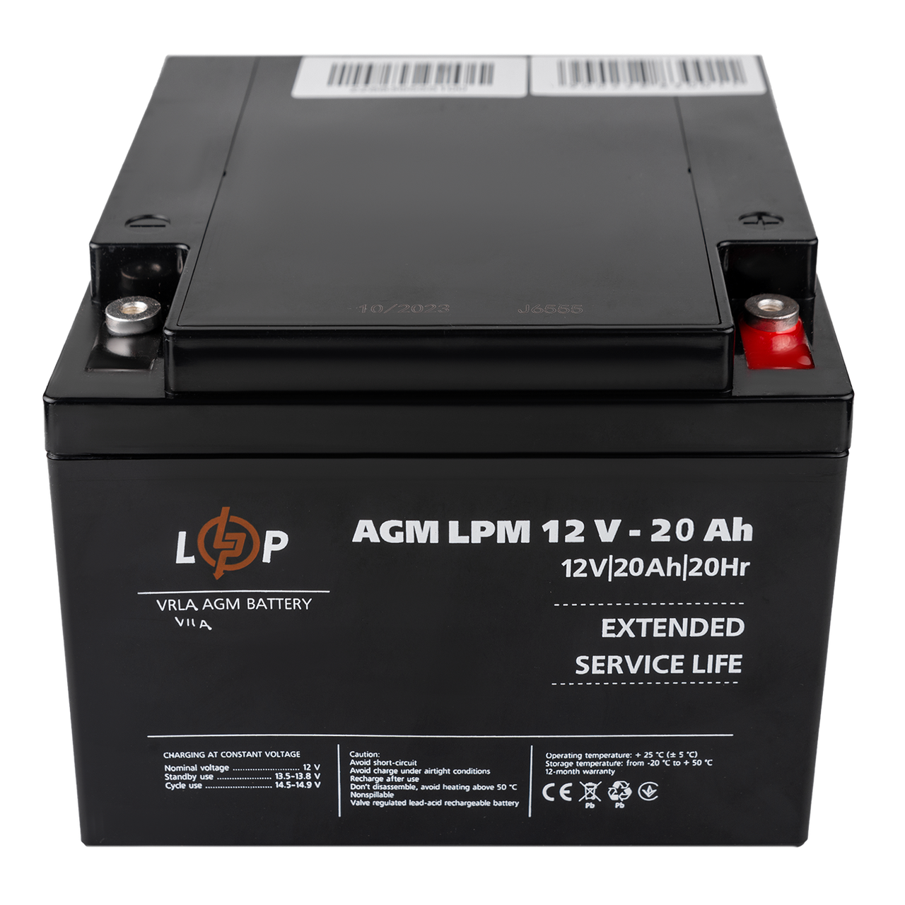 Акумулятор AGM LPM 12V-20 Ah під болт М5 - фото 2