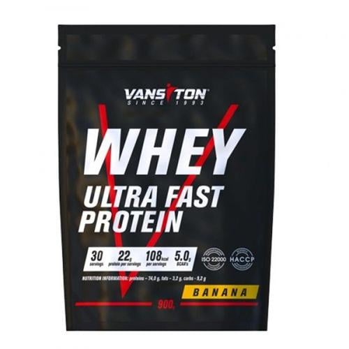 Протеїн Vansiton Whey Ultra Fast Protein 900 г 30 порцій Banana