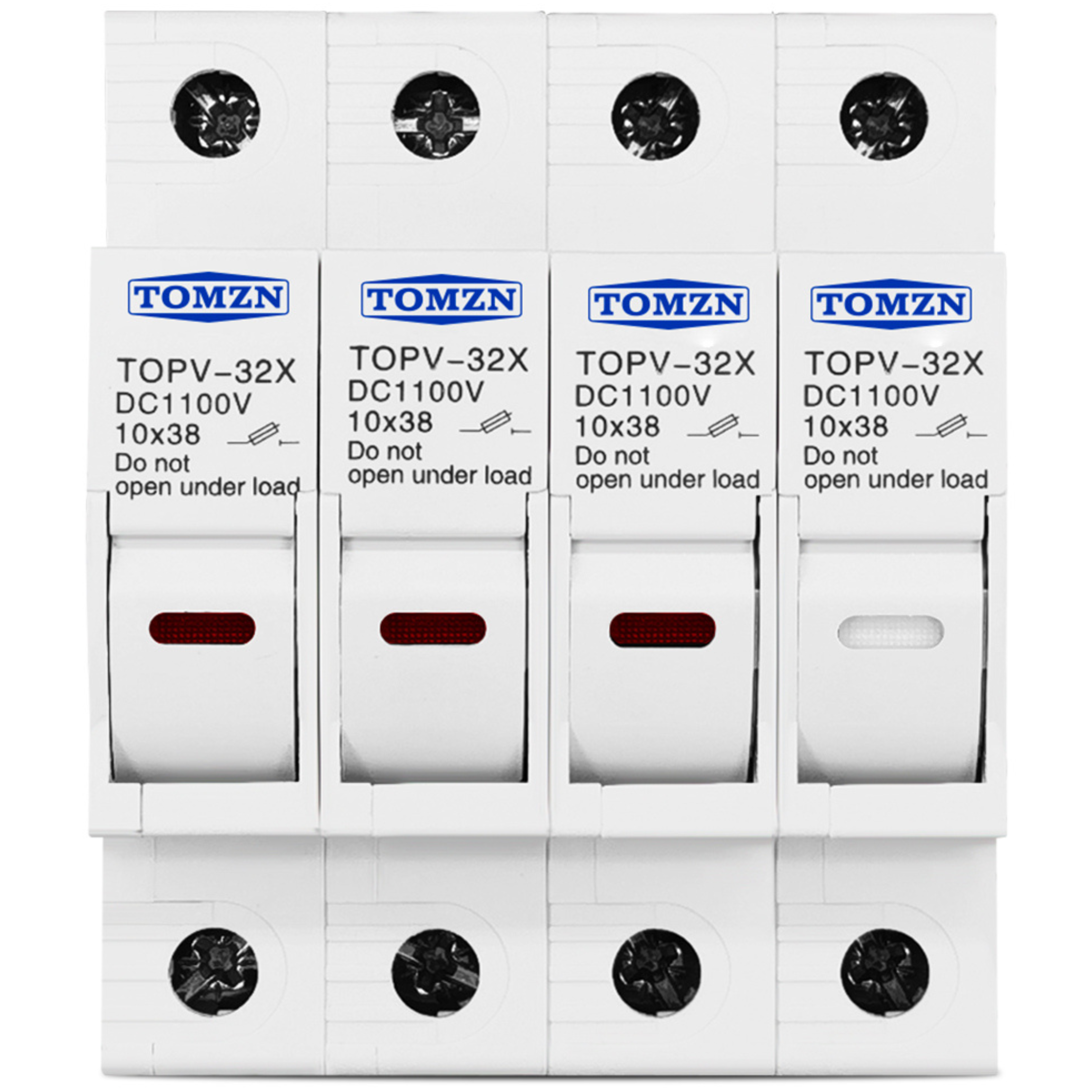 Держатель четырехполюсного плавкого предохранителя TOMZN TOPV-32 4P 1100V DC с LED-индикатором для солнечных панелей (2693720063)