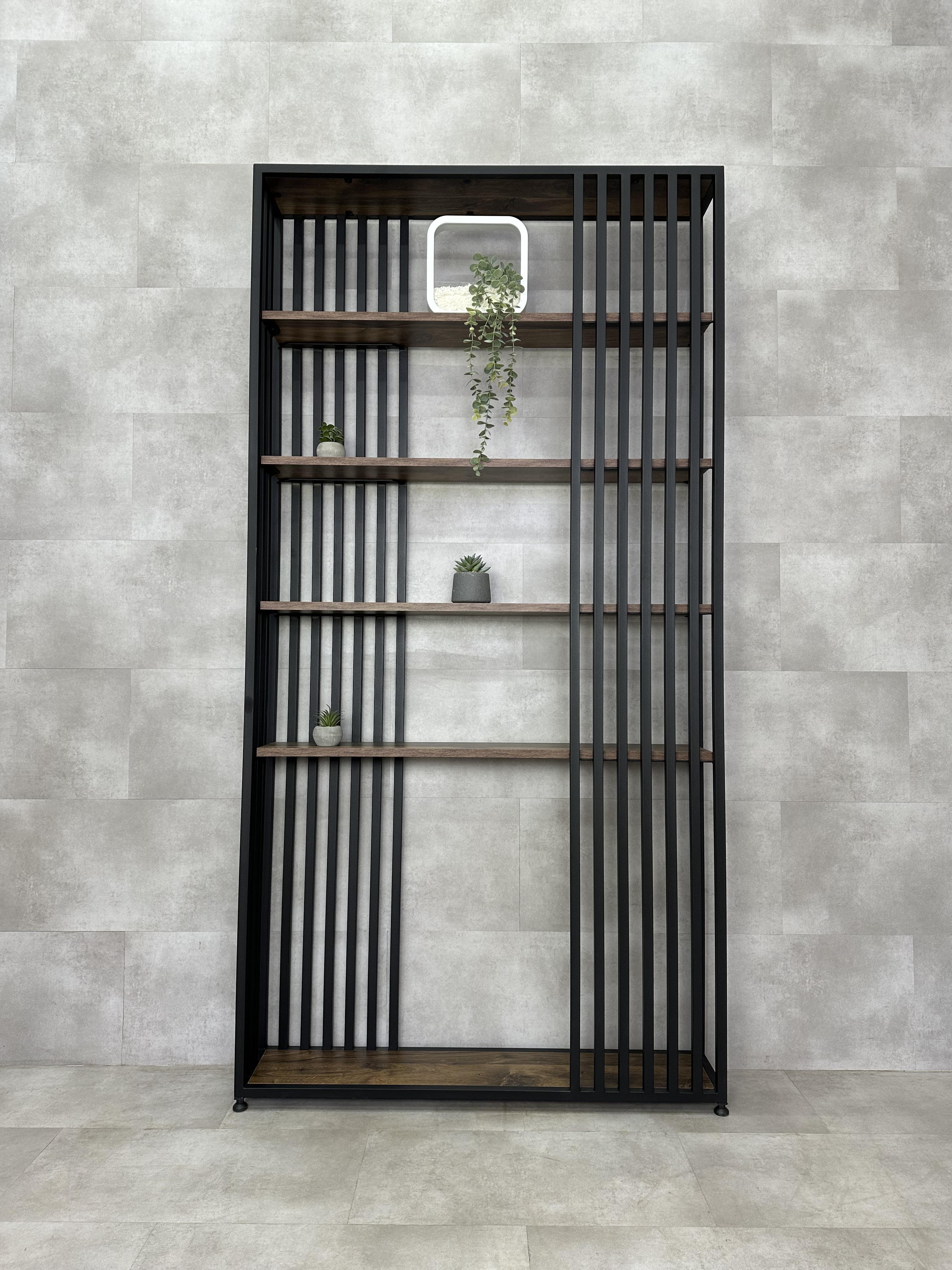 Стеллаж из металла и массива ясеня S11-MY 2000х1000х300 мм