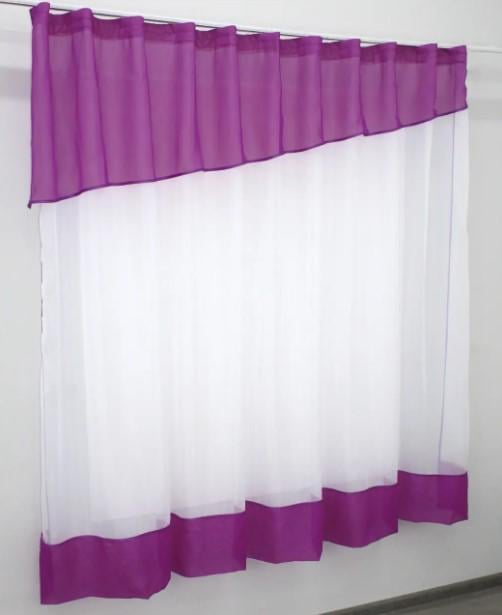 Шторки на кухню/балкон шифон 270х170 см Белый/Фуксия (047к) - фото 3 Шторки на кухню/балкон шифон 270х170 см Белый/Фуксия (047к) - фото 3