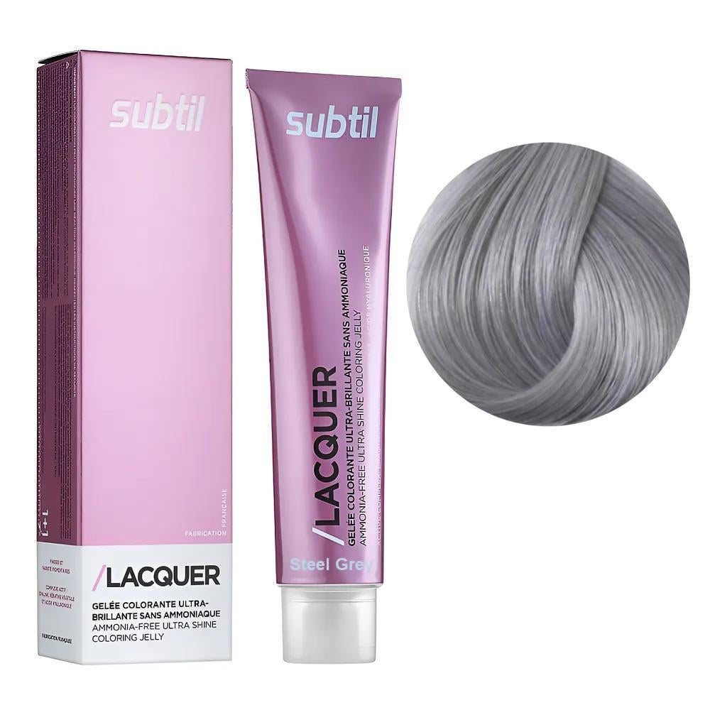 Краска гелевая безаммиачная для волос Subtil Lacquer Gris acier Серый стальной 60 мл
