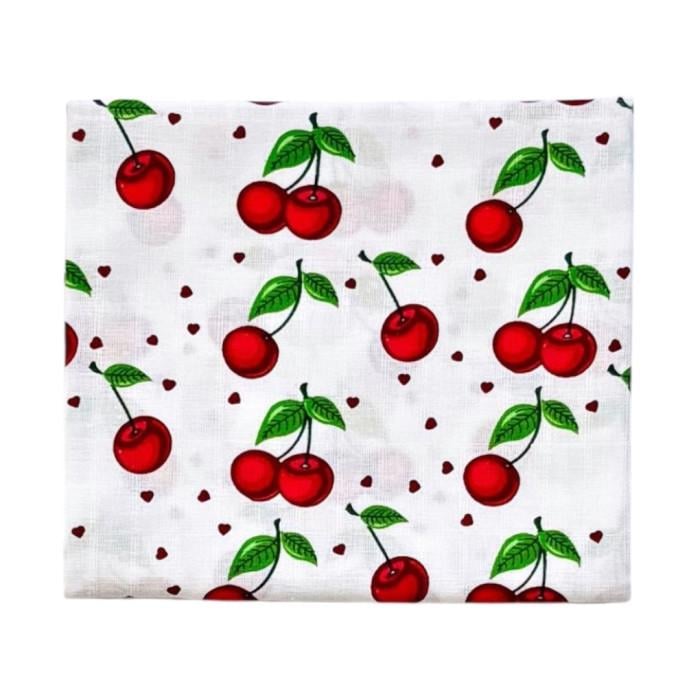 Пеленка муслиновая Вишенка с сердечками #39 100х80 см (144100) Пеленка муслиновая Вишенка с сердечками #39 100х80 см (144100)