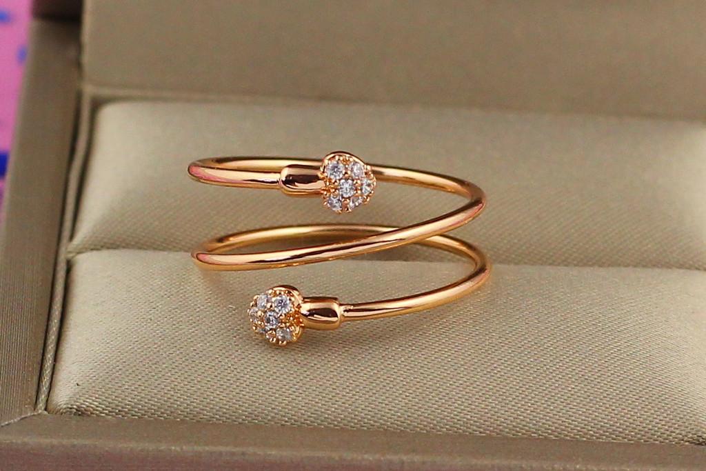 Кольцо тонкое Xuping Jewelry Пружинка р. 20 Золотистый