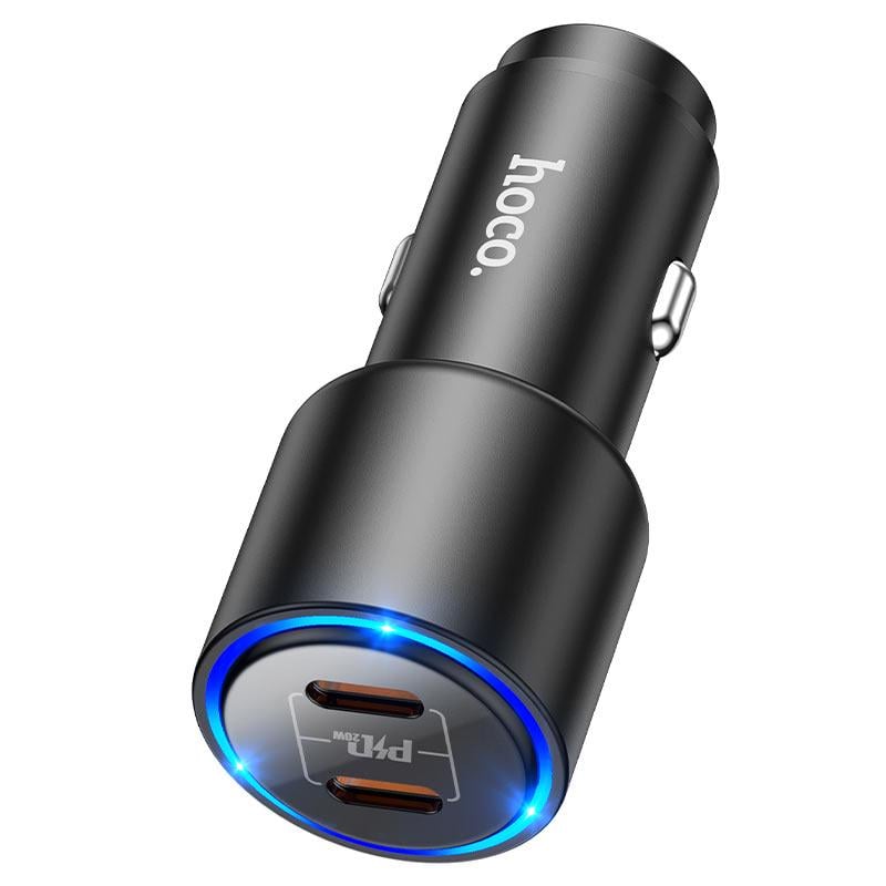 Автомобильное зарядное устройство Hoco NZ3 40W Dual Port Type-C Black - фото 4 Автомобильное зарядное устройство Hoco NZ3 40W Dual Port Type-C Black - фото 4