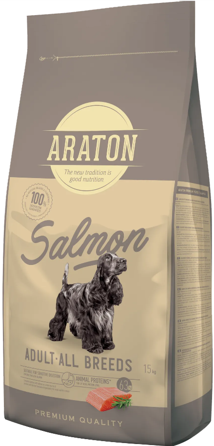 Корм сухой Araton SALMON All Breeds Полноценный с лососем для взрослых собак всех пород 15 кг (ART47471) Корм сухой Araton SALMON All Breeds Полноценный с лососем для взрослых собак всех пород 15 кг (ART47471)