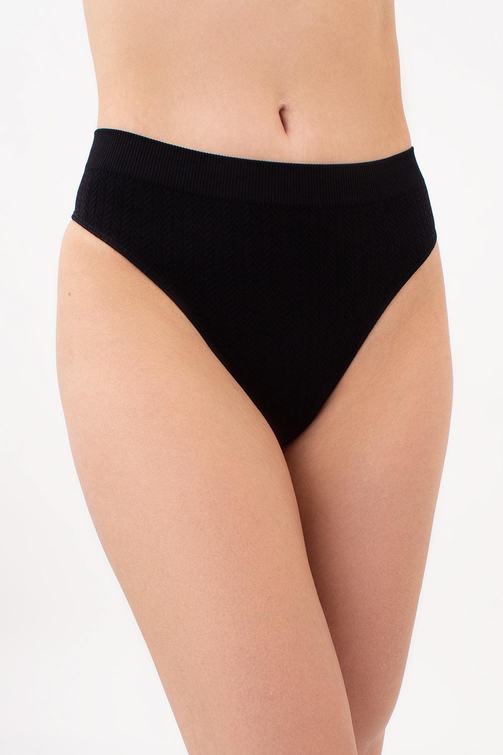 Трусики стринги женские Giulia STRING BRIEFS BRAID бесшовные L/XL Black (4823116929838)