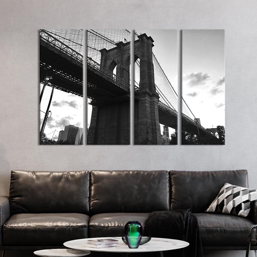 Модульная картина из 4 частей Взгляд на Бруклинский мост 89x53 см (379-41)