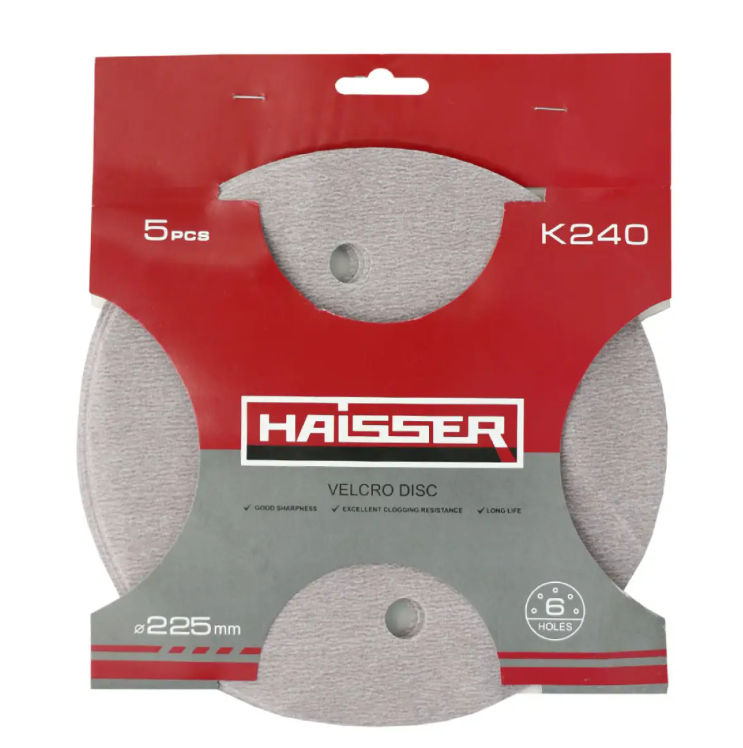 Круг шлифовальный Haisser К240 самоклеящийся с отверстием 225 мм 5 шт. (5317329)