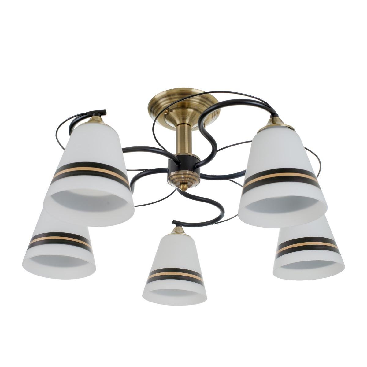 Люстра Brille LK-702S/5 E27 AB/BK на 5 плафонов