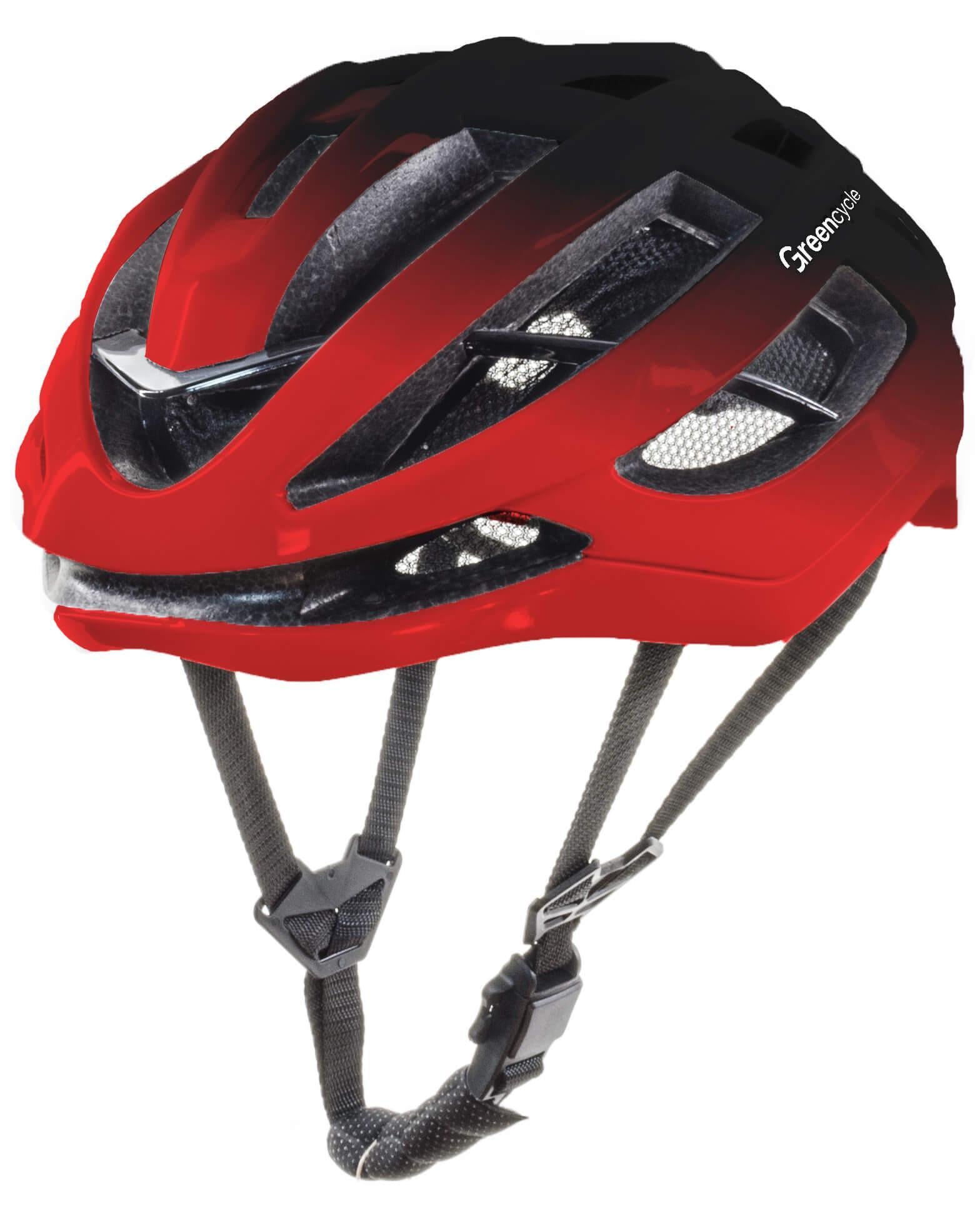 Шлем Green Cycle ROCX 54-58 см Красный/Черный глянец