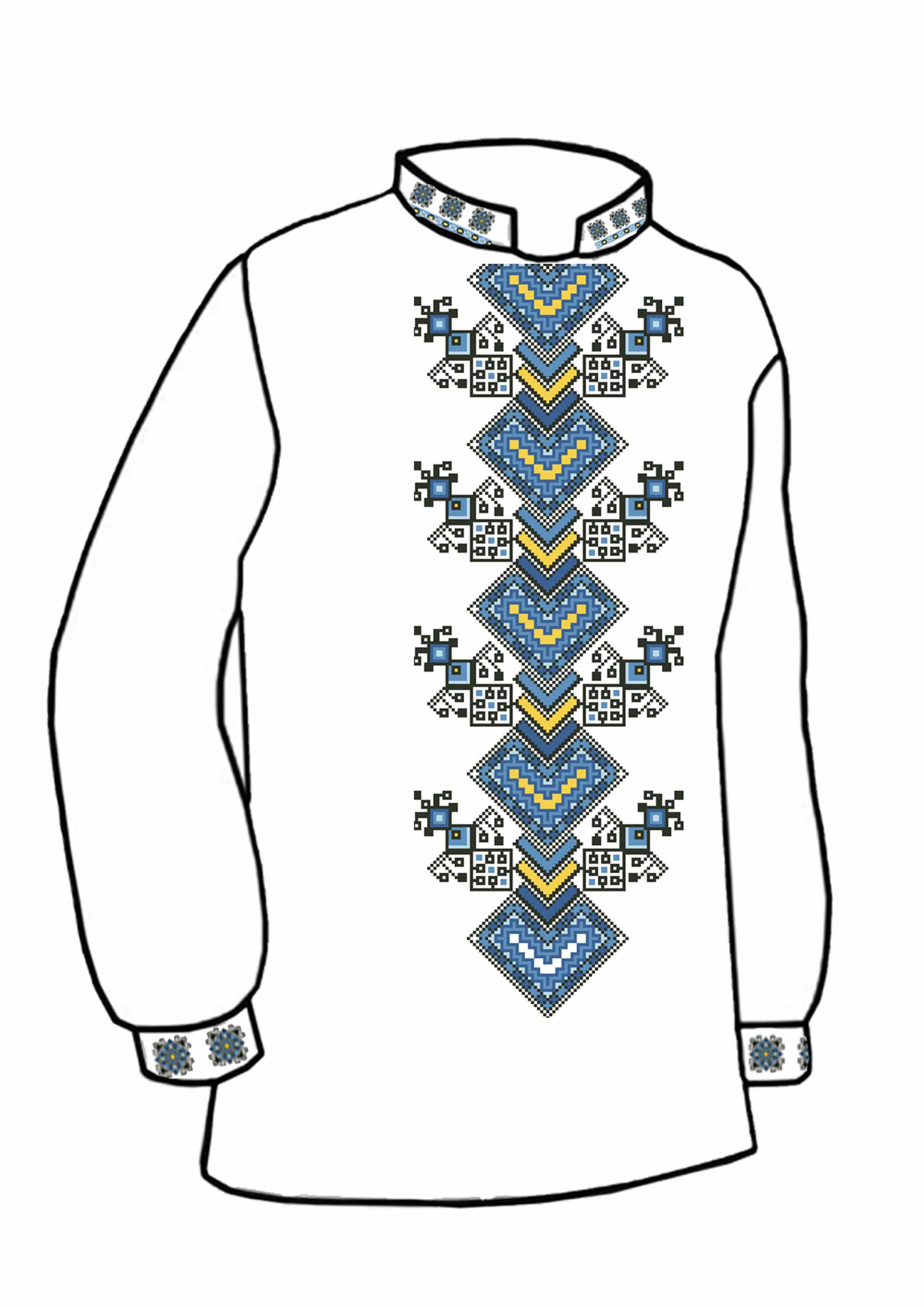 Заготовка для вишивки нитками або бісером сорочка СЧ-72 домоткане полотно Заготовка для вишивки нитками або бісером сорочка СЧ-72 домоткане полотно