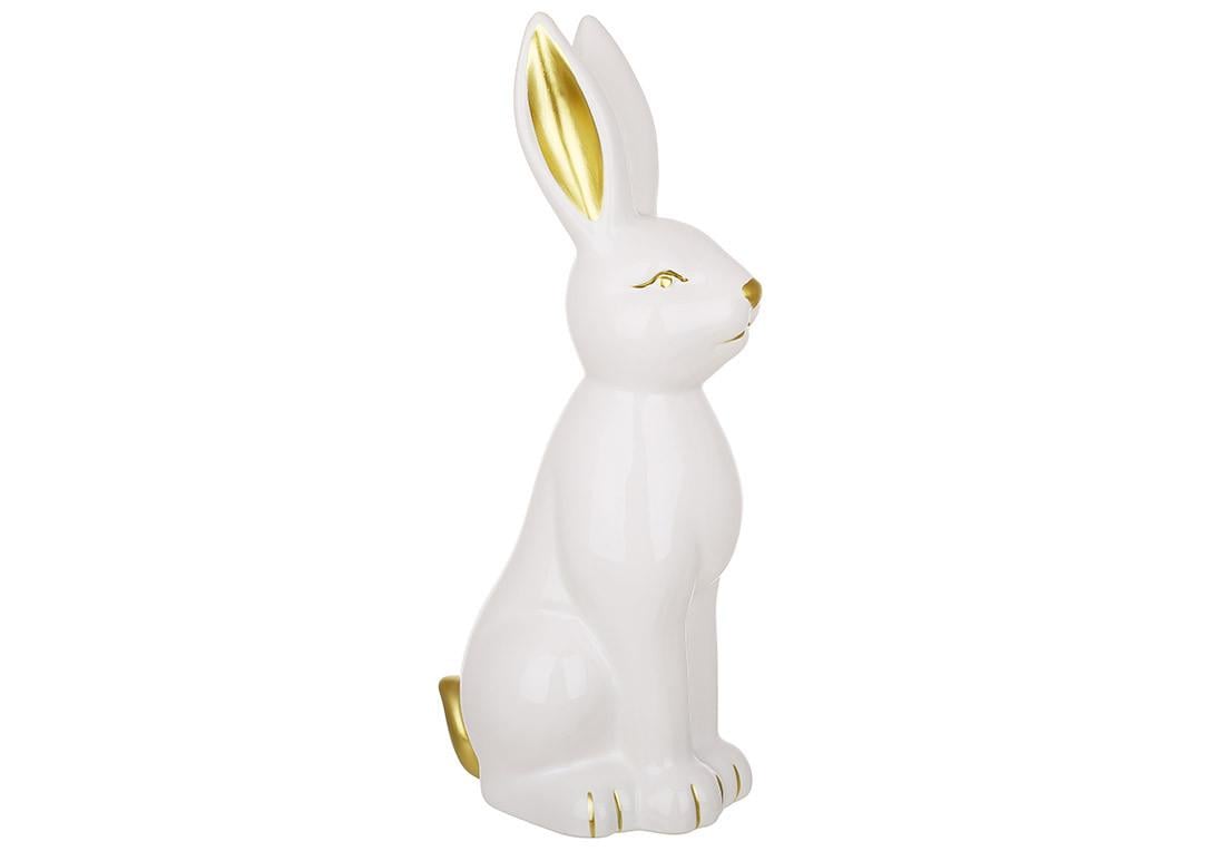 Декоративная фигурка BonaDi Кролик с золотыми ушками фарфоровая 25 см (495-510)