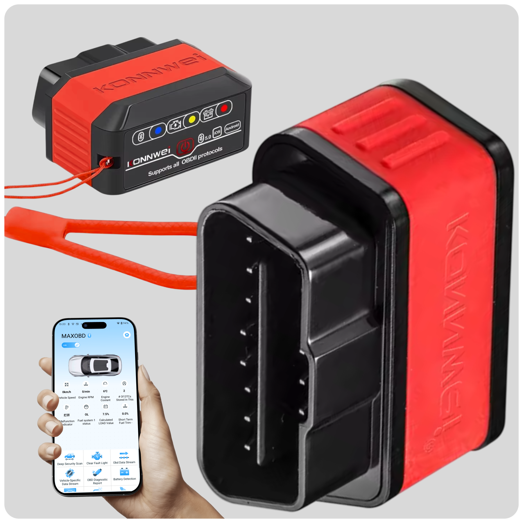 Автосканер диагностический адаптер OBD2 ELM327 KONNWEI KW905 - фото 8 Автосканер диагностический адаптер OBD2 ELM327 KONNWEI KW905 - фото 8