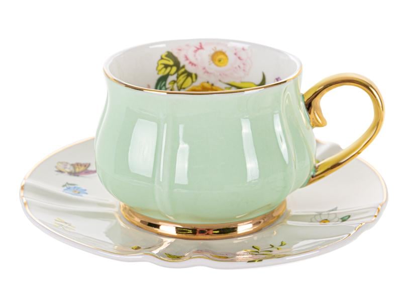 Чашка чайная фарфоровая с блюдцем Lefard 975-031 200 мл - фото 1 Чашка чайная фарфоровая с блюдцем Lefard 975-031 200 мл - фото 1