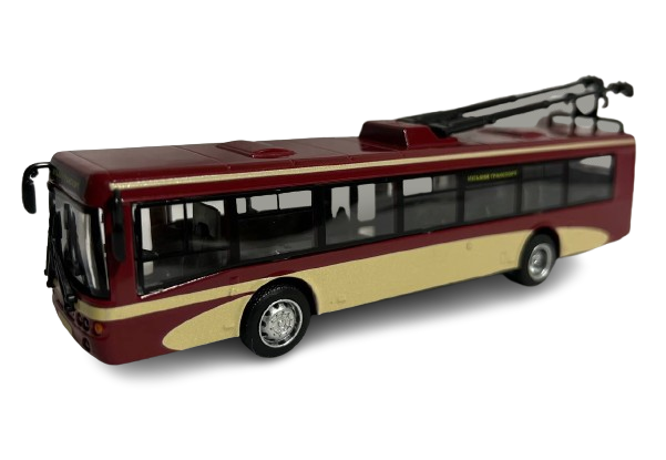 Игрушечный троллейбус Автопром инерционный металлопластиковый Красный (6407)