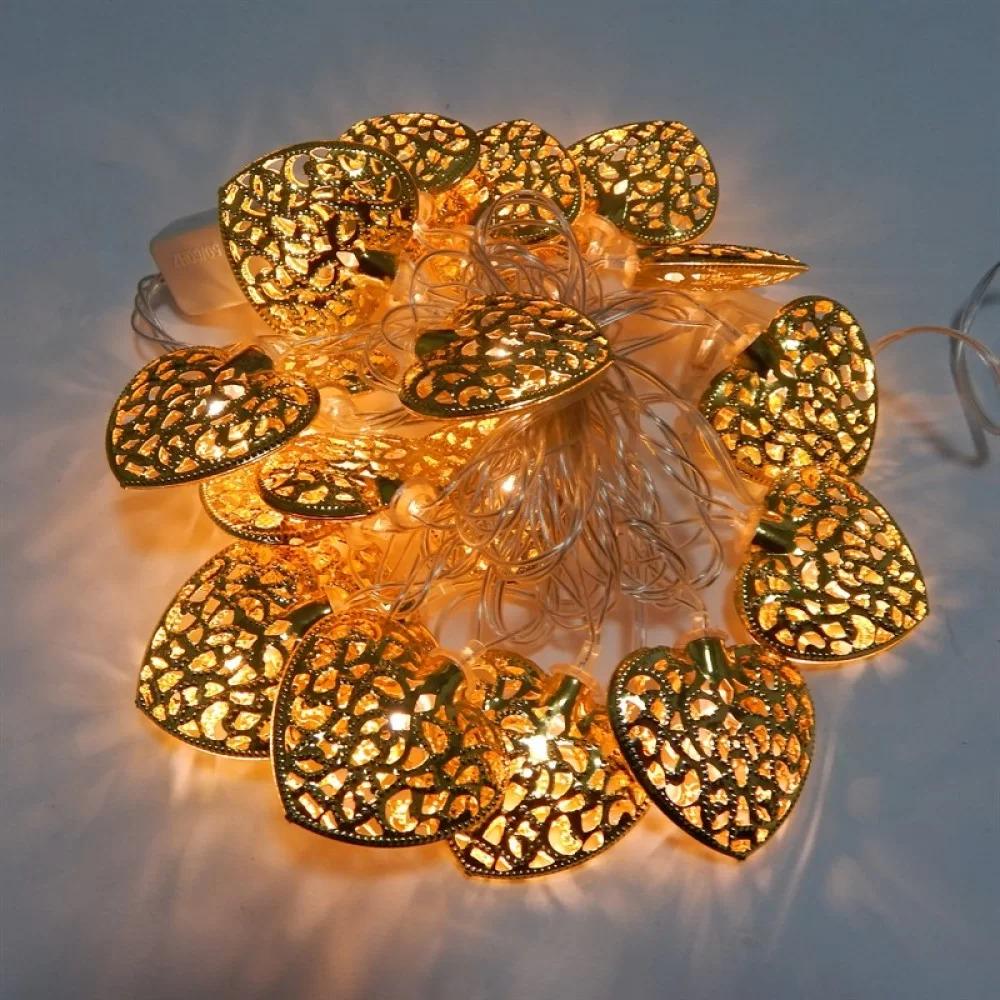 Гирлянда Золотое сердце LED 20 (1-125)