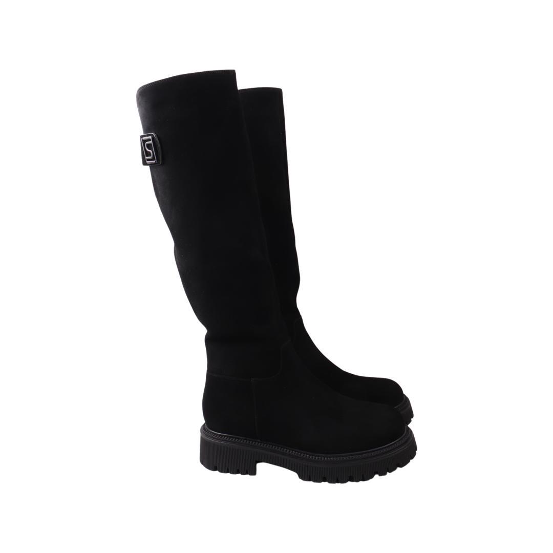 Сапоги женские Oeego из замши р. 36 Черный (88-22ZSC)