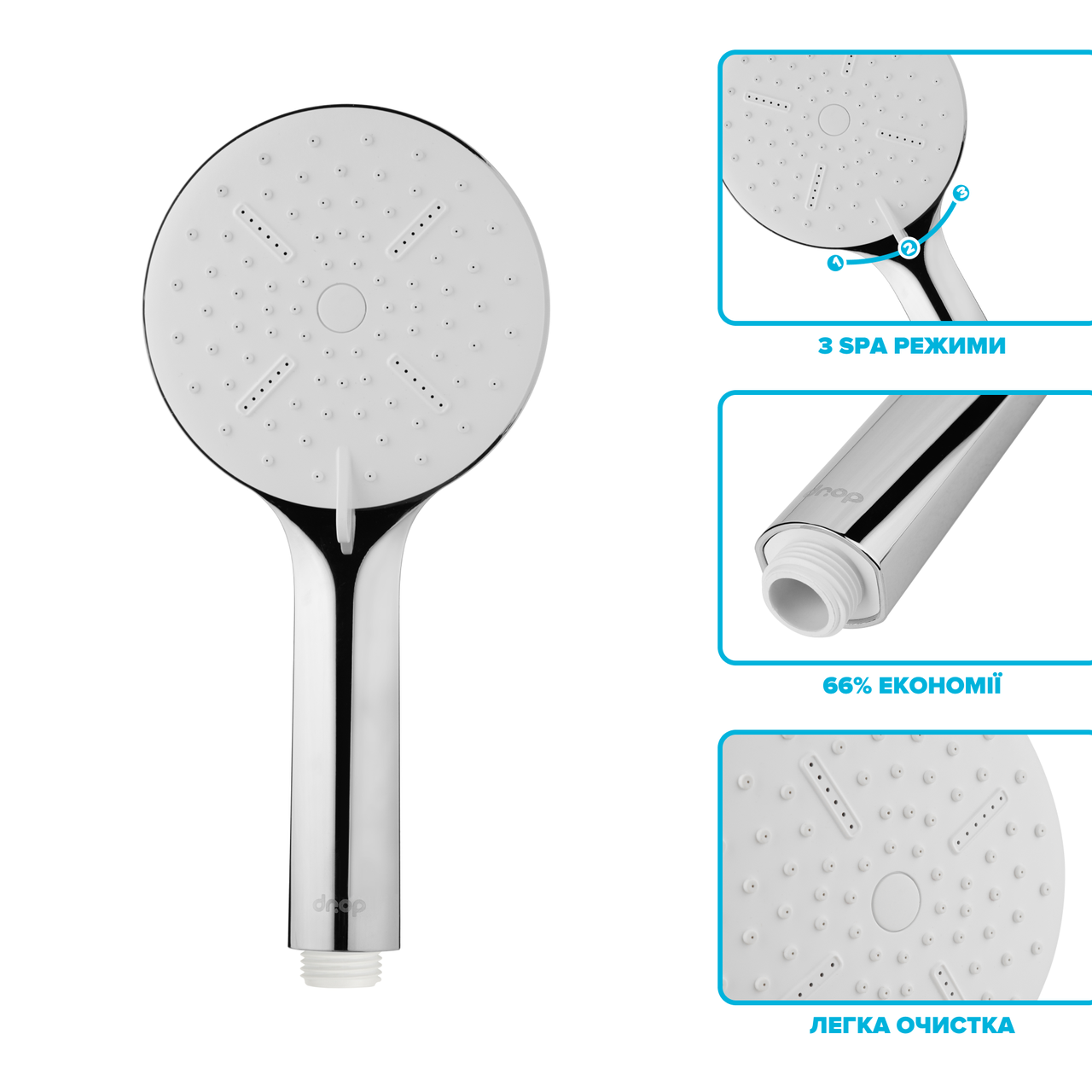 Лійка душова водозберігаюча Drop SPA3F-MULTI120WH X-CROSS із SPA потоками (24237580) - фото 3