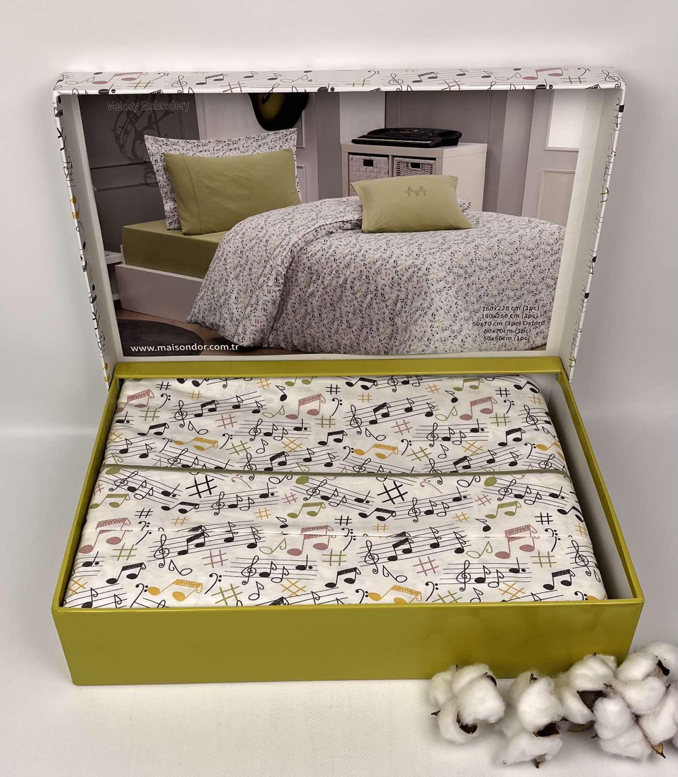 Комплект постельного белья Maison D'or Melody ранфорс 160х220 см Green (CN25950)