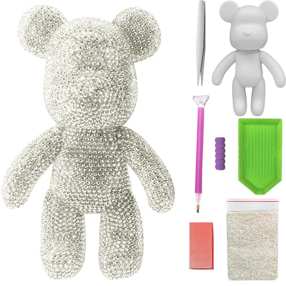 Алмазная мозаика SHLab Мишка Голограммные Стразы 33 см White (41372-29)