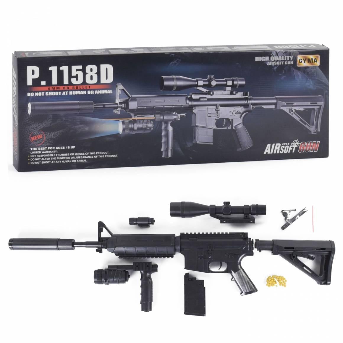 Детский игрушечный автомат Cyma Р1158D на пульках Детский игрушечный автомат Cyma Р1158D на пульках