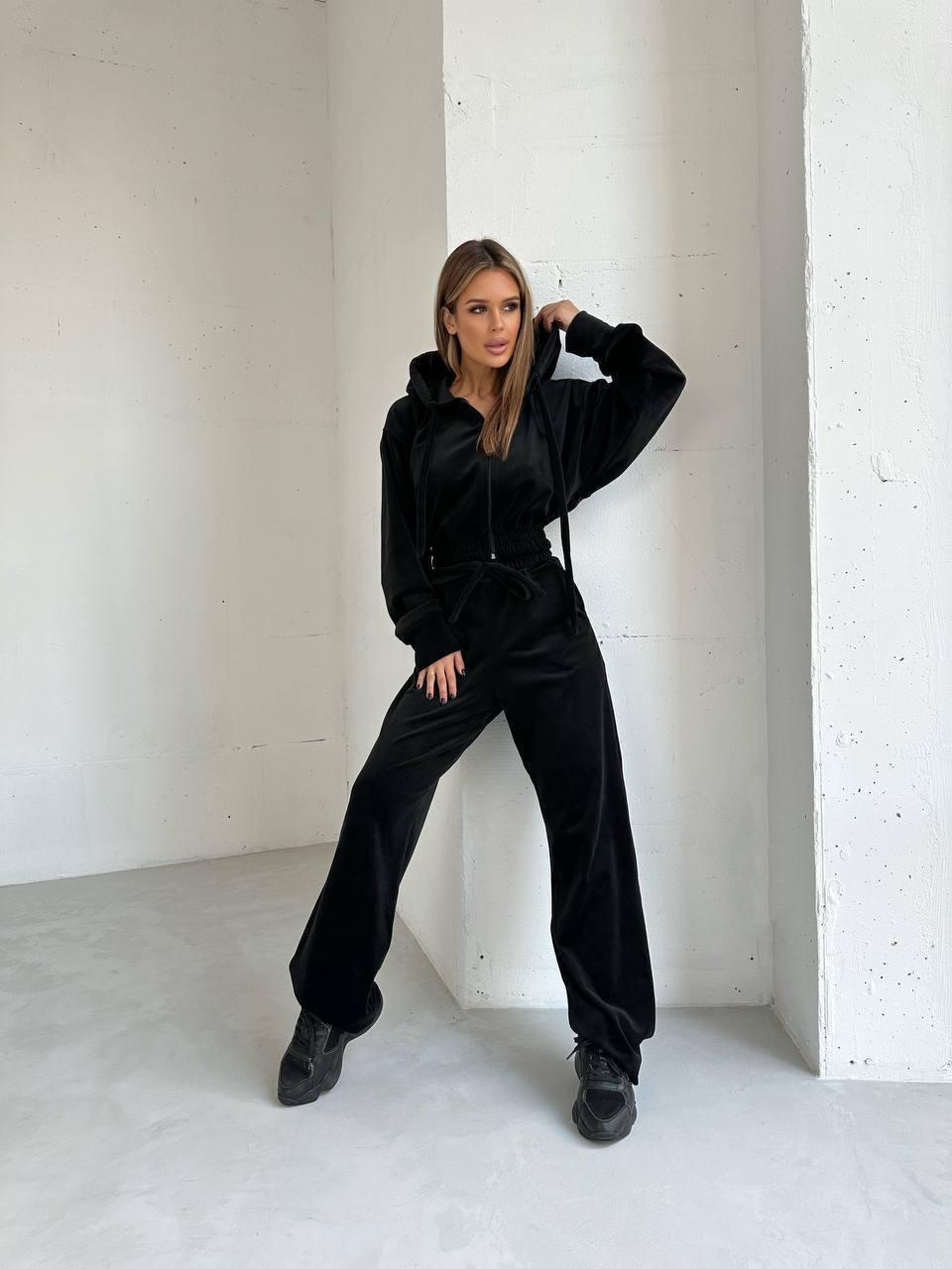 Костюм женский велюр р. 46-48 Черный (С4000-069/Д)