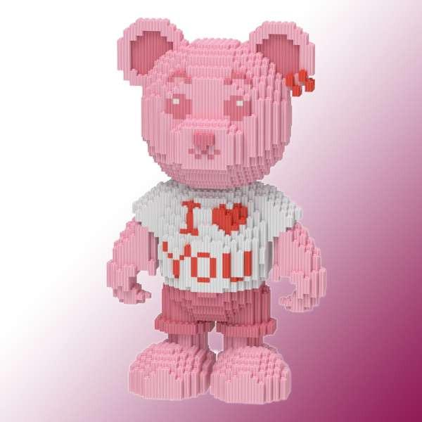 Конструктор Limo Toy Magic Blocks Мишка I love you 4450 деталей 34 см Розовый (14604131) - фото 2