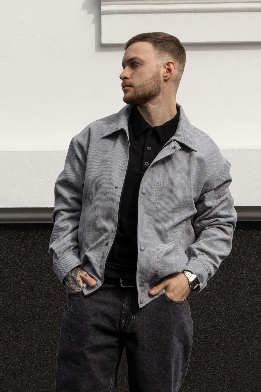 Куртка чоловіча демісезонна Snood вельветова L Сірий (26496/1/3) Куртка чоловіча демісезонна Snood вельветова L Сірий (26496/1/3)