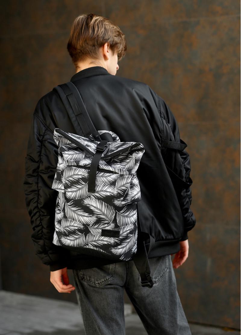 Рюкзак чоловічий Sambag RollTop KZN Чорний Palm (22200808)