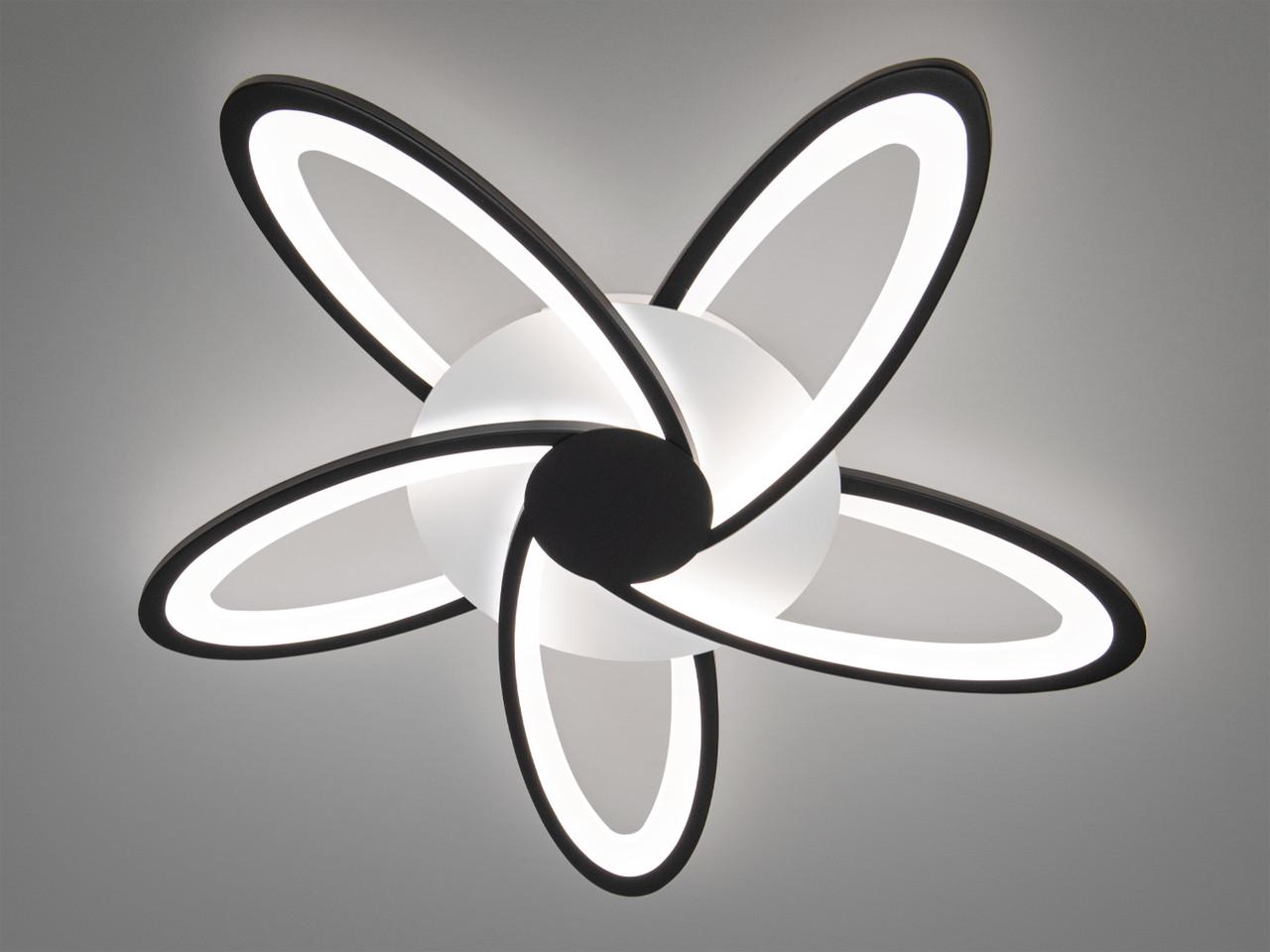 Люстра LED в спальню с пультом 2445-5BKDIM- LS 72W на 11м2 Белый (2580315123)