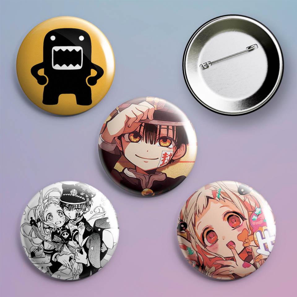 Значки на рюкзак с принтом аниме Туалетный мальчик Jibaku Shounen Hanako kun 4 шт. Значки на рюкзак с принтом аниме Туалетный мальчик Jibaku Shounen Hanako kun 4 шт.